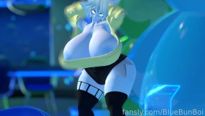 Bubbly office bunny showing off his bust in a totally not part 8