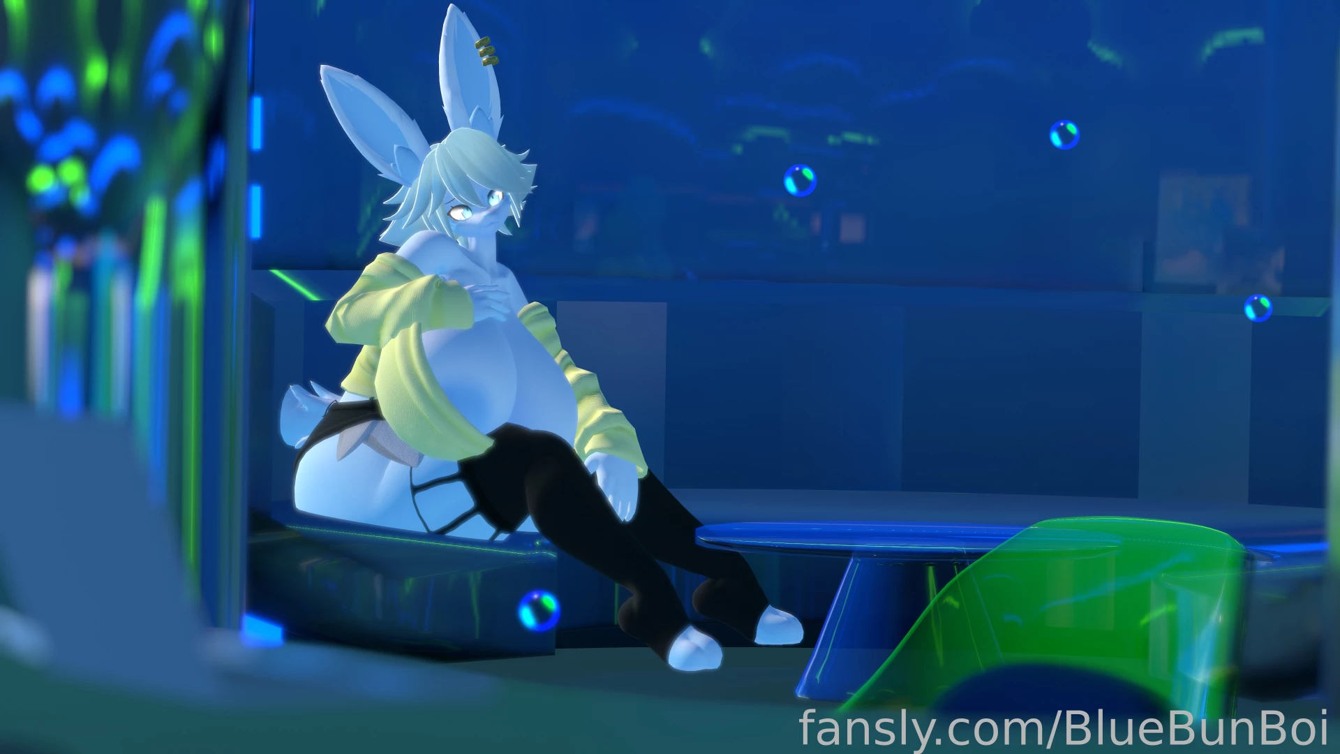 Bubbly office bunny showing off his bust in a totally not part 2 