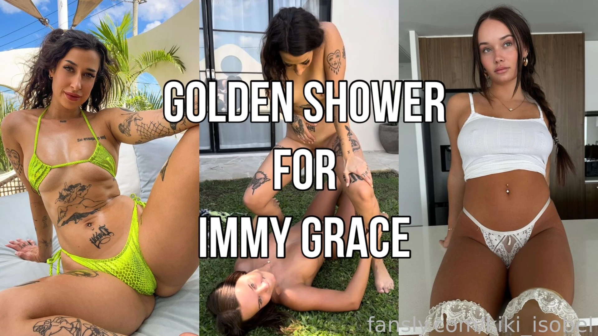 Golden shower for immygrace busting to go at the villa on holiday this 