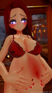 Well well well what do we have here pregnant belly tummy vr vtuber