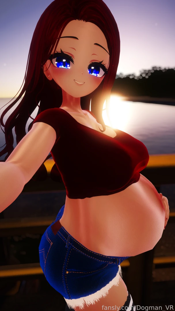 Imagine using clothes pregnant belly tummy vr vtuber 