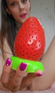 Wowww an xxl strawberry buttplug