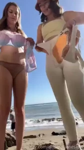 Changing into a bikini with stellasedona on the nude beach