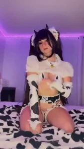 Lewd set of chocola cow maid watch me get super slutty with myself and part 10