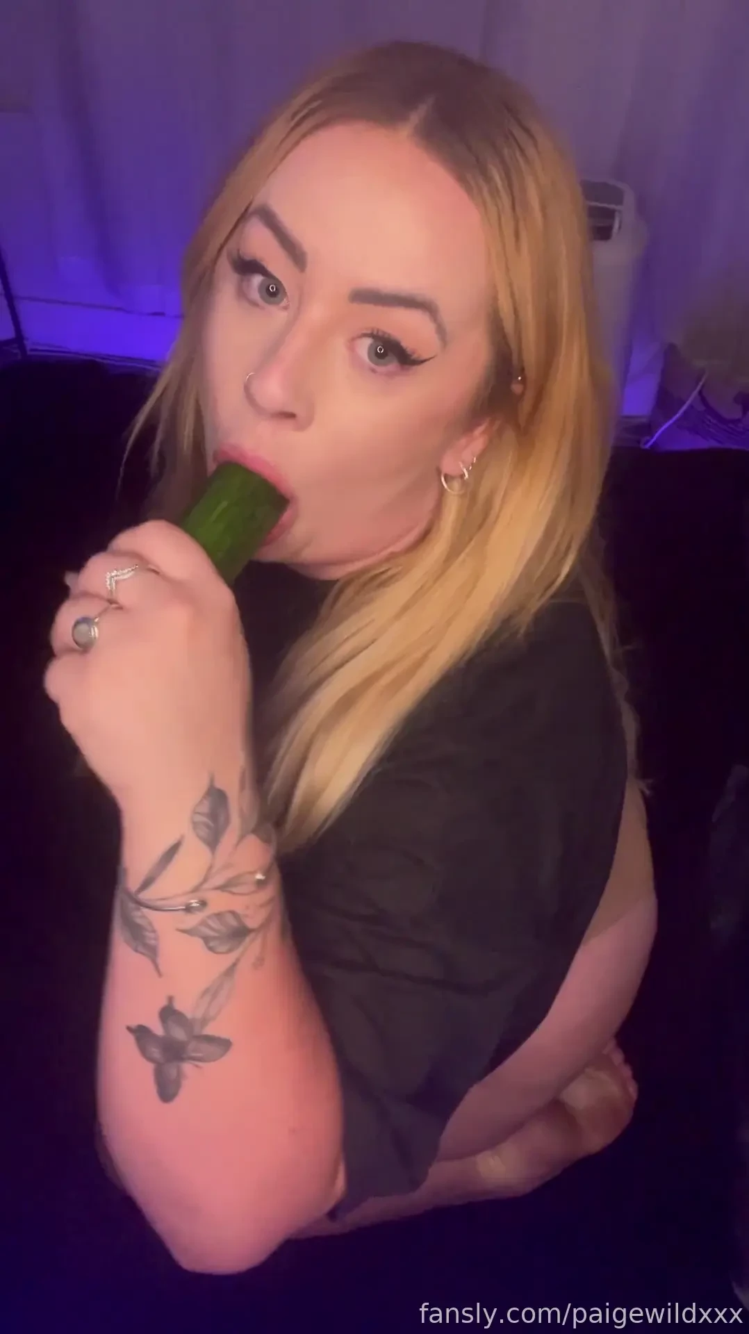 Have a snack with me cucumber pussy pyjamas blonde aussie sucking 