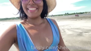 Forgot to post lol beach day in colombia flashing and ass shaking part 3