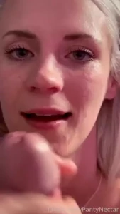 On my knees with dick in my mouth like a good girl