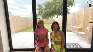 Time to get on your knees girls no more teasing no both of you come