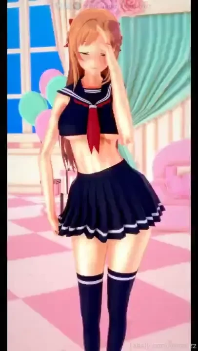 Vids 2 - asuna vivi trend dance cute asuna wearing a black seifuku part 1 