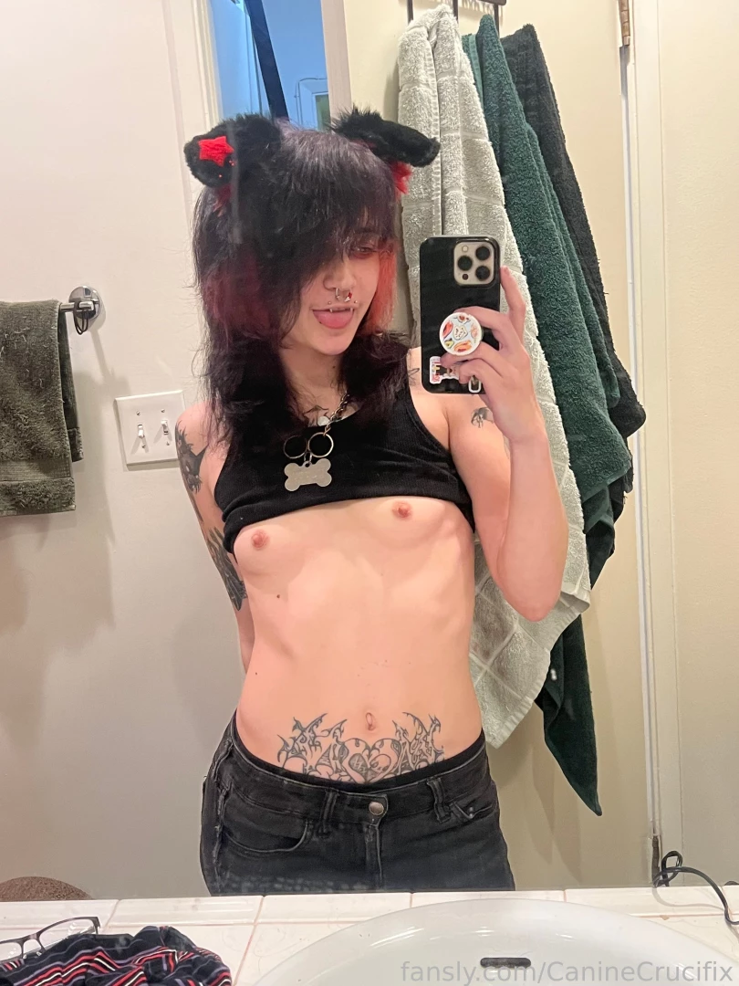 Emo puppy dog tits and straight hair o emo femboy emofemboy furry 