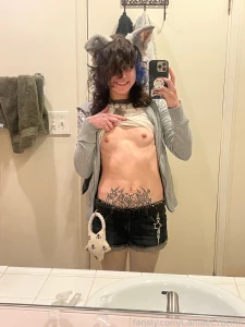 Do u like my outfit today 33 emo furry femboy puppy petplay trans