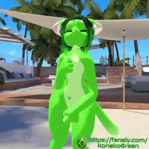 Hello hello just a little tease for today cute green furry femboy vr