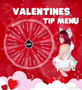 Valentines spin the wheel tip 20 to spin redhead egirl petite teen