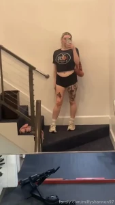 Natural real mombod hairy bush pee piss gym leggings slut
