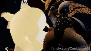 You peek around the corner and see a sexy besuru fucking his fat