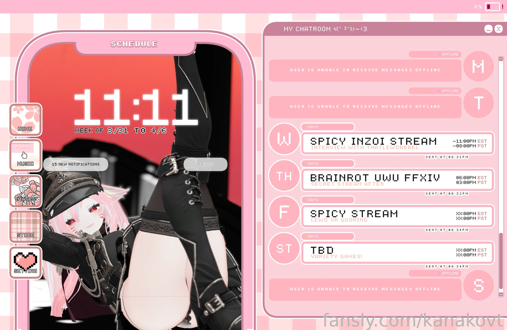 Schedule schedule some silly lewd streams this week 