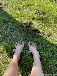 Having little ducks nibble and walk on my feet made me laugh so much part 1