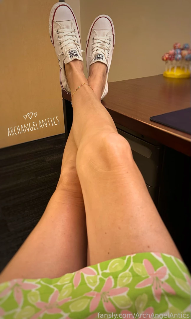 What s up chuck playing footsie in the office this morning with size part 3 