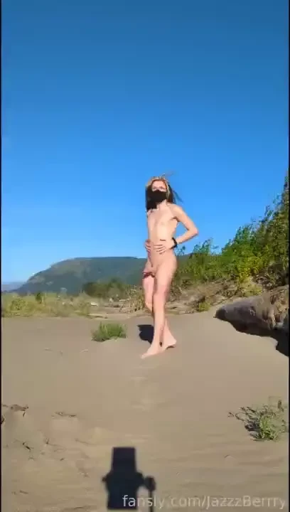 Are you enjoying the beach view fyp public femboy twink beach sissy 