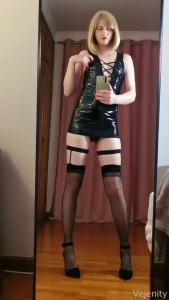 Sexy new latex shiny dress cd crossdresser sissy latex femboy