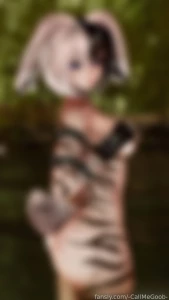 You watch as your rabbit wipes the corners of her lips with her tongue part 2