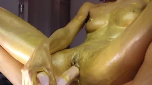 Gold bodypaint with wet amp messy squirts - 24 44 minutes she knows part 2