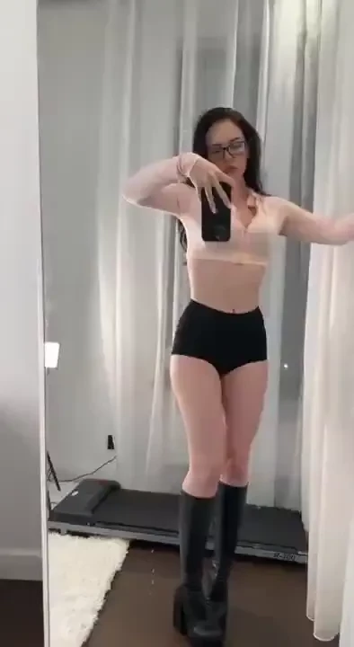 Do you agree egirl heels shorts ass bigass legs glasses fit sporty 