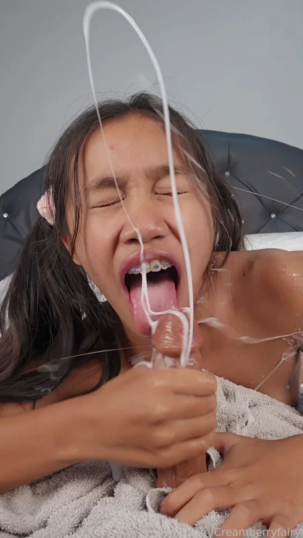 She took it all creamy dripping and smiling through the mess taboo 