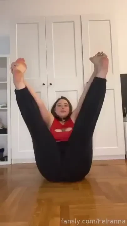 Hot yoga together feet bigtits yoga stretching milkers soles 