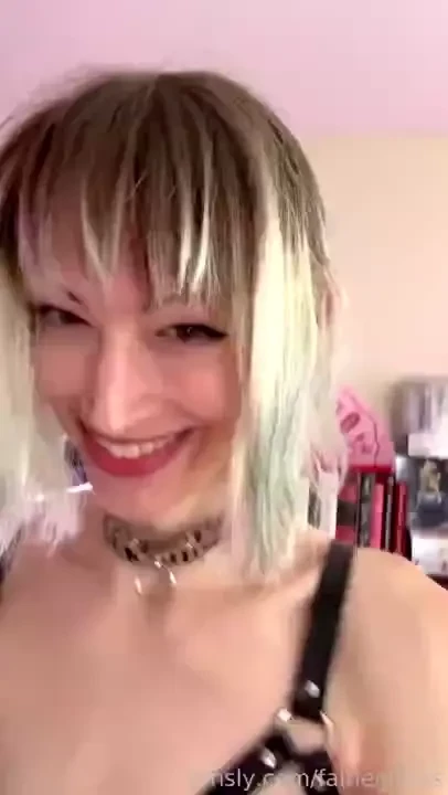 Would you have a taste trans girlcock shiny cute fucktoy dyedhair 