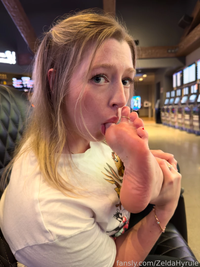 Licking and sucking my toes for good luck 