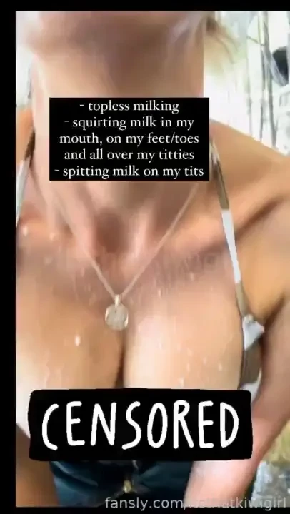 Watch me milk topless squirt milk in my mouth on my feet toes and 