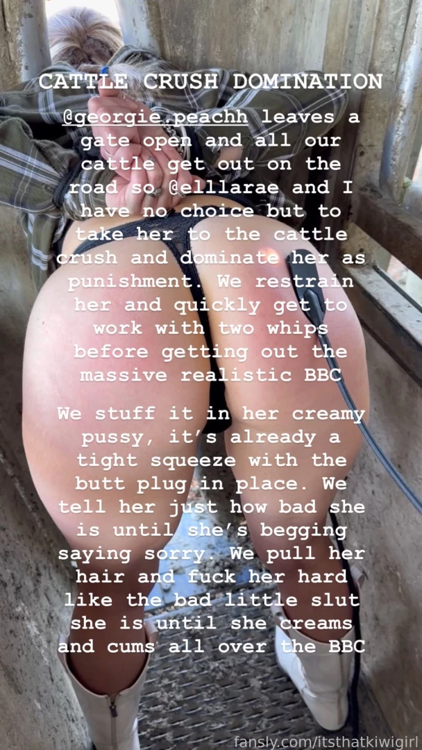 Cattle crush domination ella_rae and i use a massive realistic bbc to 