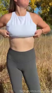 Another beautiful fall day perfect day for an outdoor titty drop part 1