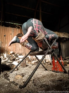 He tied me up and made sure i was very uncomfortable out in the