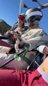Comparing frozen nipples on a ski lift w stephinspace stellasedona