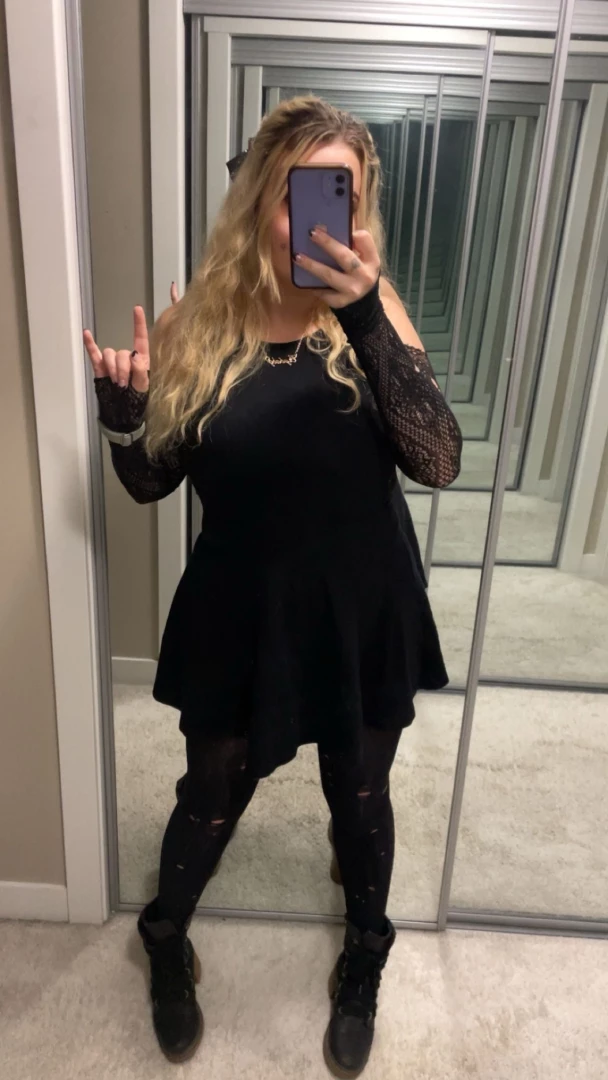 Went out for drinks tonight should i post more outfit pics blonde goth part 1 