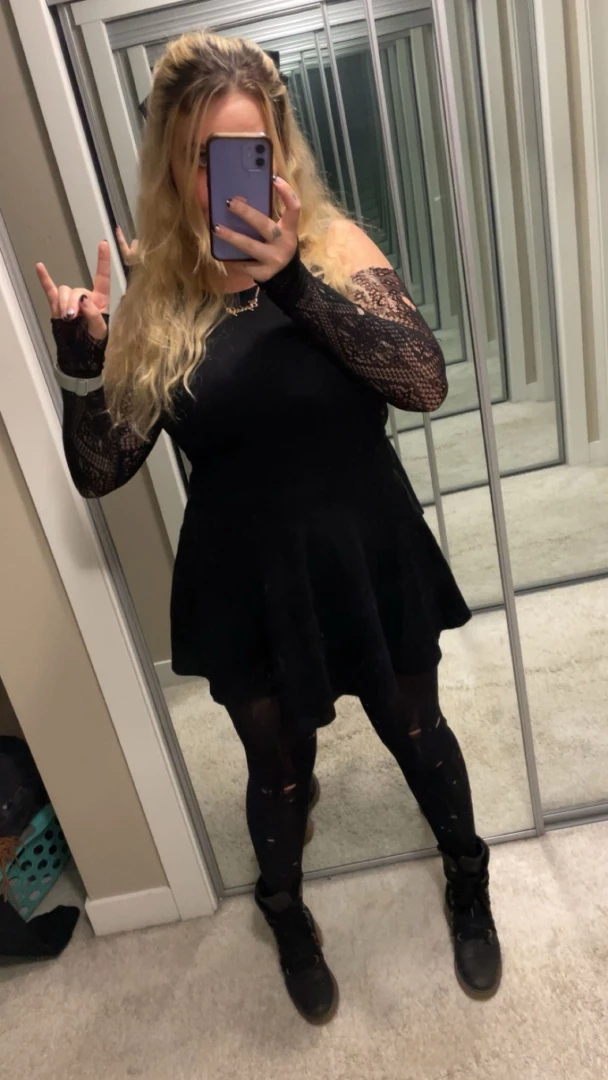 Went out for drinks tonight should i post more outfit pics blonde goth 