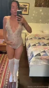 Fyp brunette hot milf boobs nipples pussy slim stockings petite sexy part 1