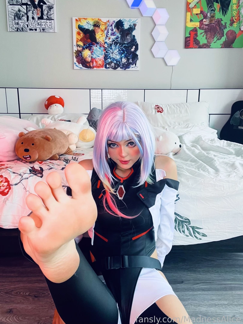 I m a lil naughty feet lucy cyberpank cosplay young 