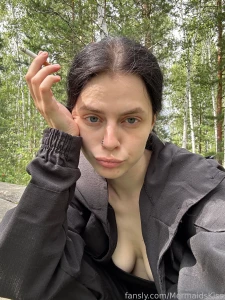 Would you go camping with me piercing smoking cigarette camping hiking