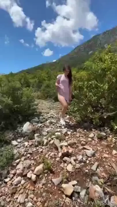 My favourite kink is walk in dress wihout panties outdoor fyp 