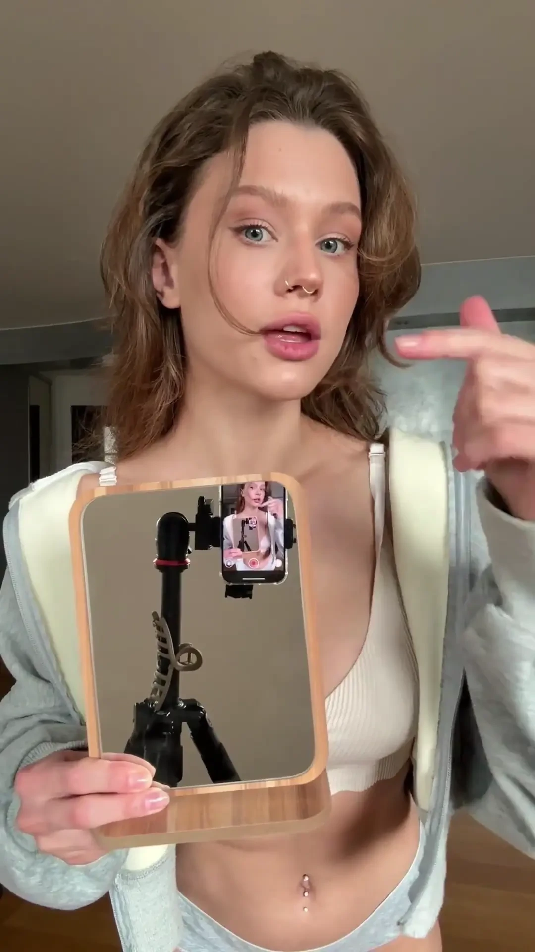 Oops did you see that fyp video clip tiktok tease mirror slavic 