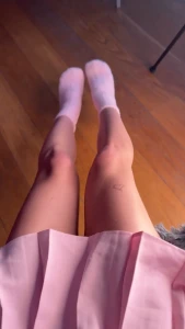 Pink skirt pretty legs and a view you weren t ready for fyp video clip