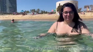 Harley s first topless adventure on a public beach in barcelona part 8