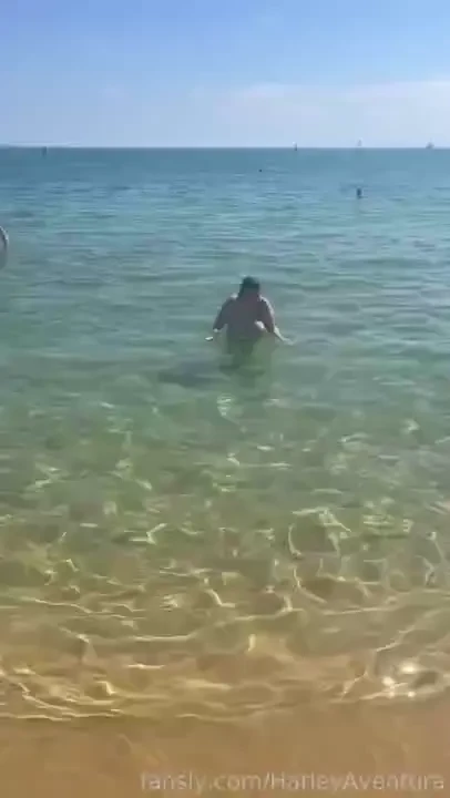Harley s first topless adventure on a public beach in barcelona 