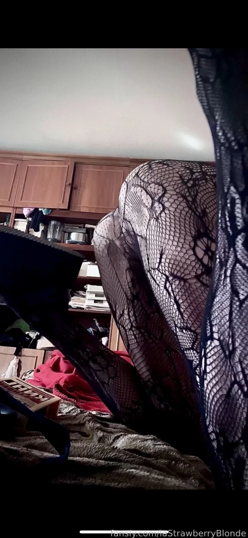 No bra or panties just the belt and these gorgeous fishnets skinny part 4 