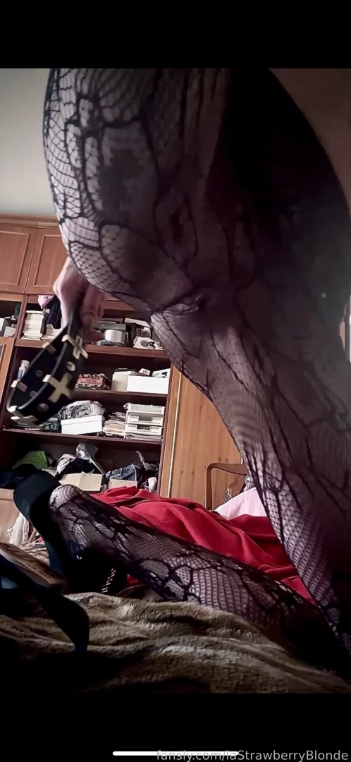 No bra or panties just the belt and these gorgeous fishnets skinny part 1 