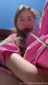 What a naughty girl she ate strawberries straight from the grandparent