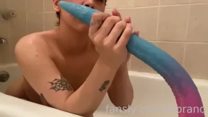 I use my slimy tentacle toy in all my holes then use my 8inch girthy